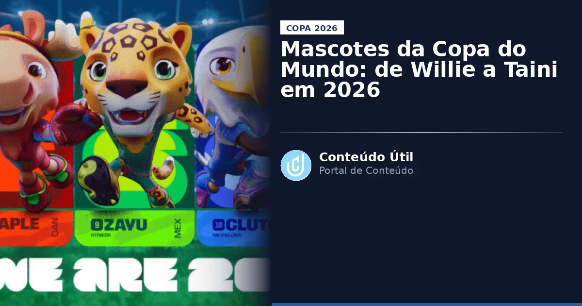 Mascotes da Copa do Mundo: de Willie a Taini em 2026 | Conteúdo Útil