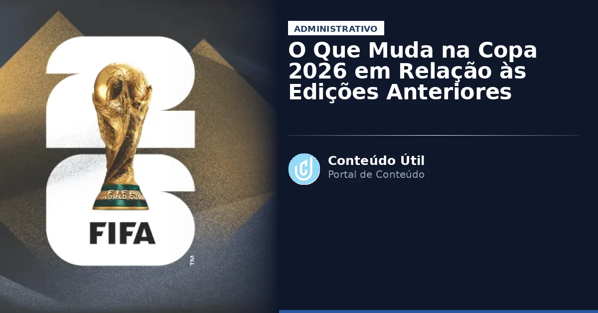 O Que Muda na Copa 2026 em Relação às Edições Anteriores | Conteúdo Útil