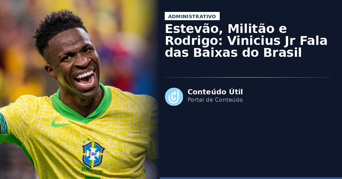 Estevão, Militão e Rodrigo: Vinicius Jr Fala das Baixas do Brasil | Conteúdo Útil