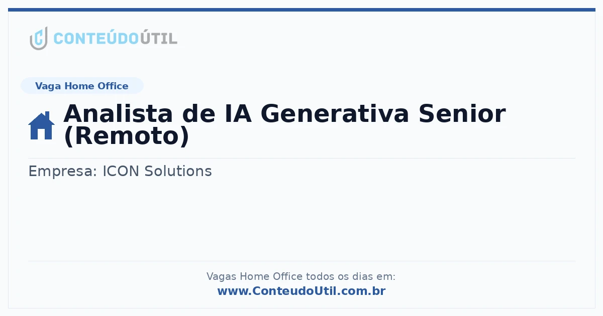 Vaga Home Office: Analista de IA Generativa Senior (Remoto) | Quero Home