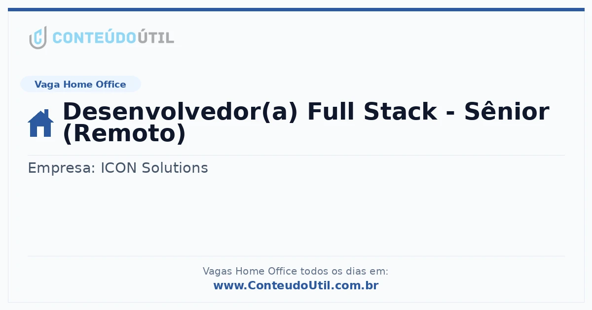 Vaga Home Office: Desenvolvedor(a) Full Stack - Sênior (Remoto) | Quero Home