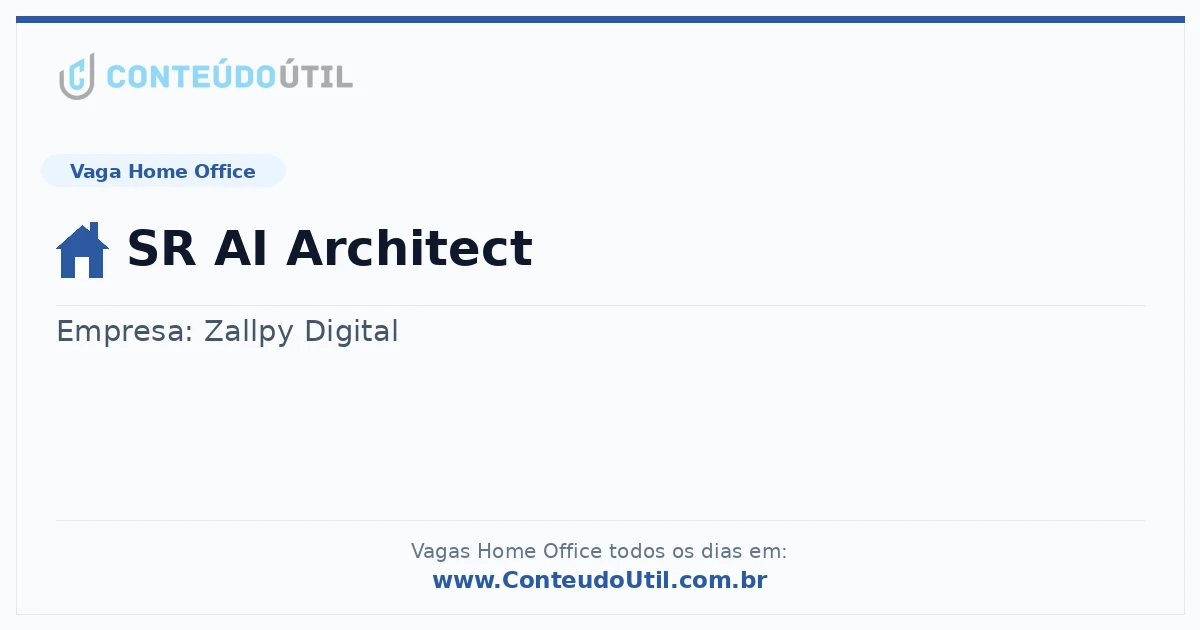 Vaga Home Office: SR AI Architect | Quero Home
