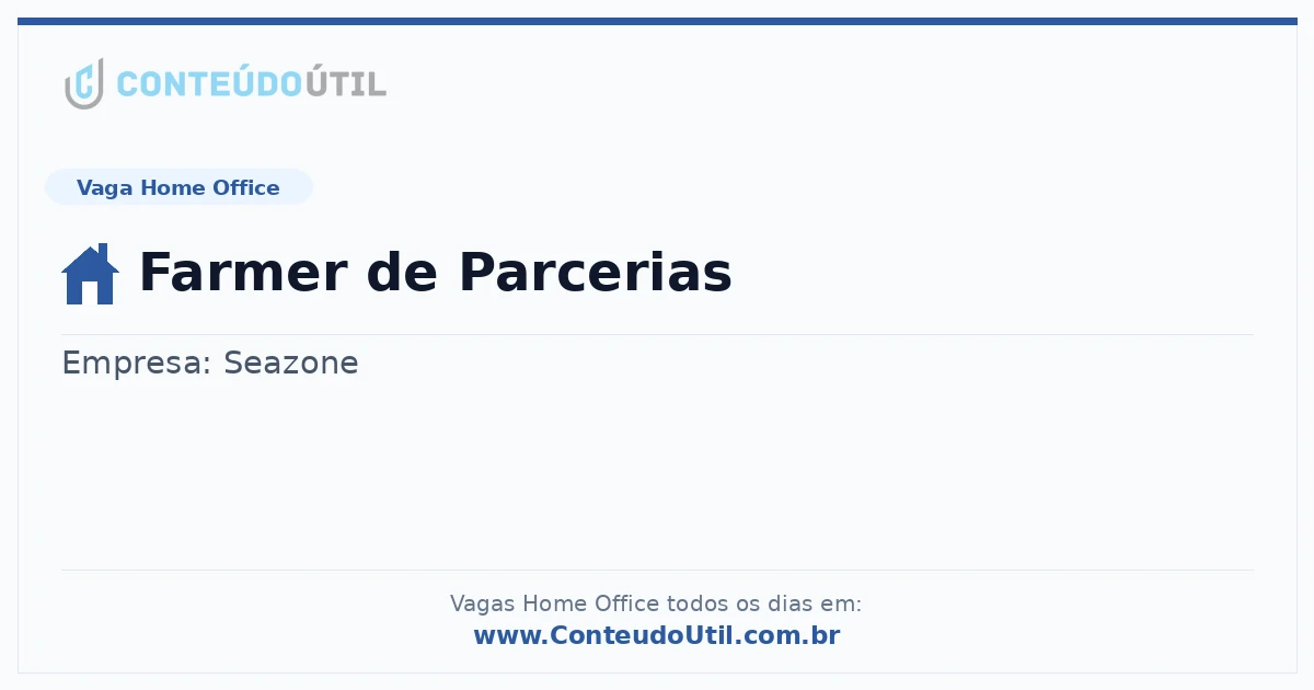 Vaga Home Office: Farmer de Parcerias | Quero Home