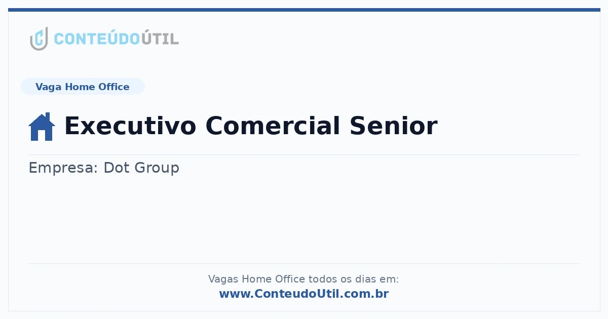 Vaga Home Office: Executivo Comercial Senior | Quero Home